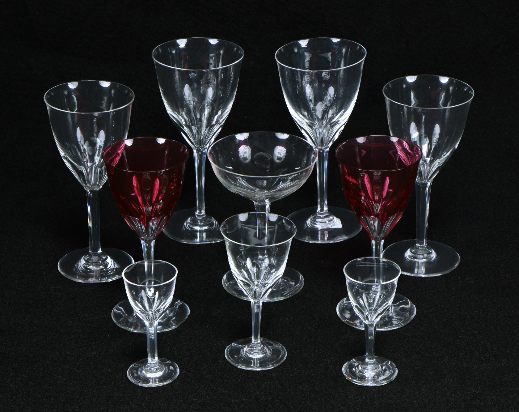  CONJUNTO DE COPAS DE CRISTAL FRANCES DE BACCARAT SELLADO.