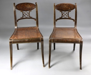 Lote 264: PAR DE ANTIGUAS SILLAS INGLESAS REGENCY . PAR DE ANTIGUAS SILLAS INGLESAS REGENCY .