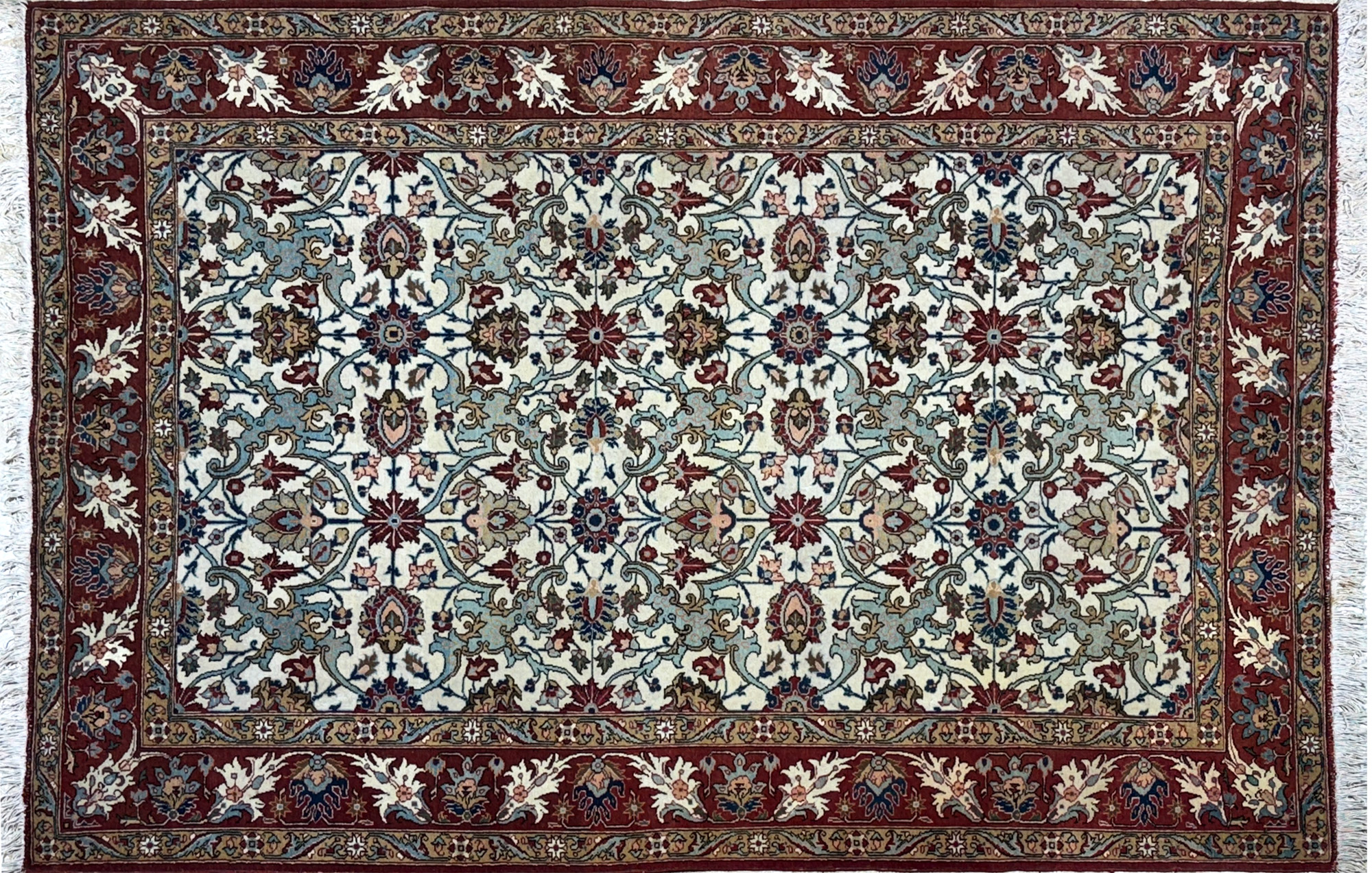  ALFOMBRA PERSA ISPAHAN DE LANA TEJIDA A MANO.