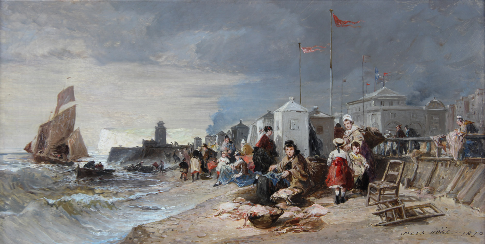 NOEL, Jules Achille 'VENDEUR DE POISSON SUR LA PLAGE DE TREPORT'