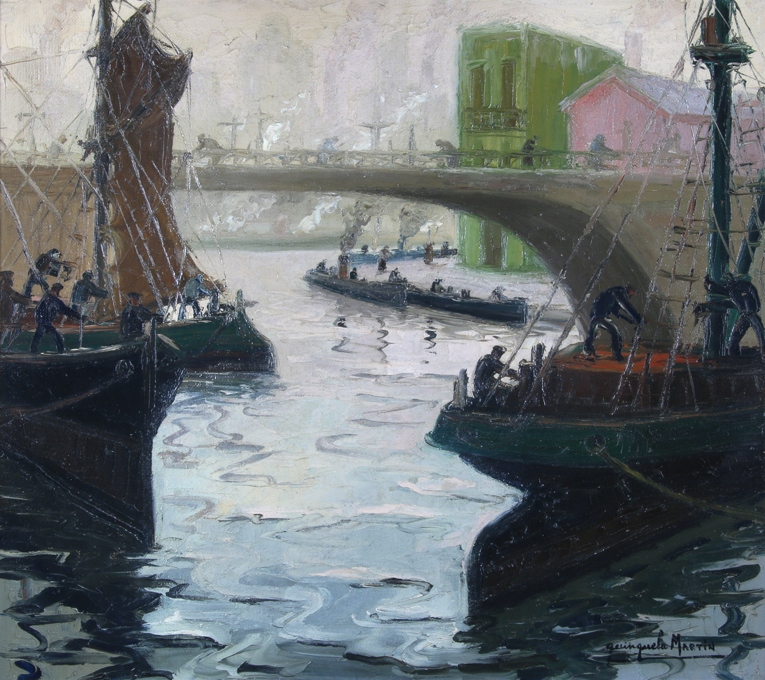 QUINQUELA MARTIN, Benito 'DIA DE NIEBLA ROSADA'