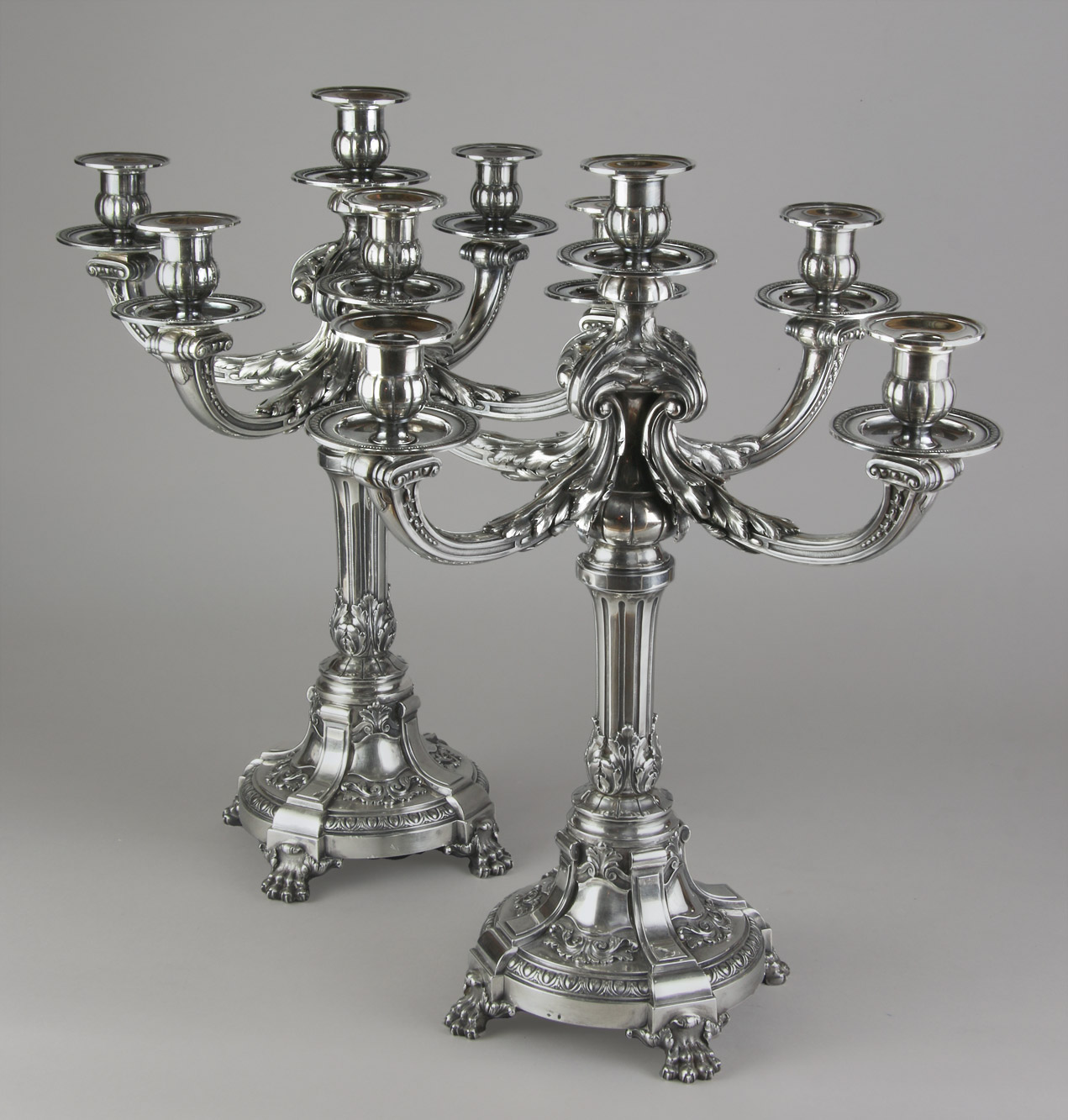  PAR DE IMPORTANTES CANDELABROS FRANCESES TETARD.