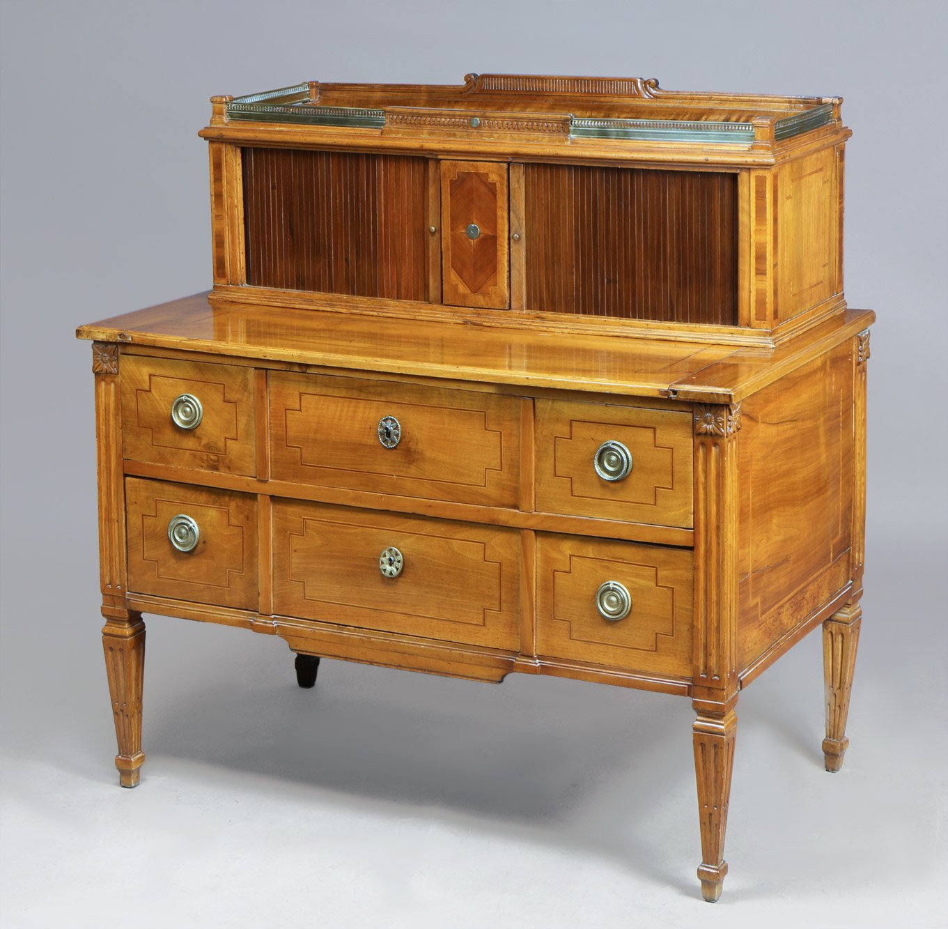  ANTIGUO ESCRITORIO FRANCES DE EPOCA LUIS XVI CON ALZADA.