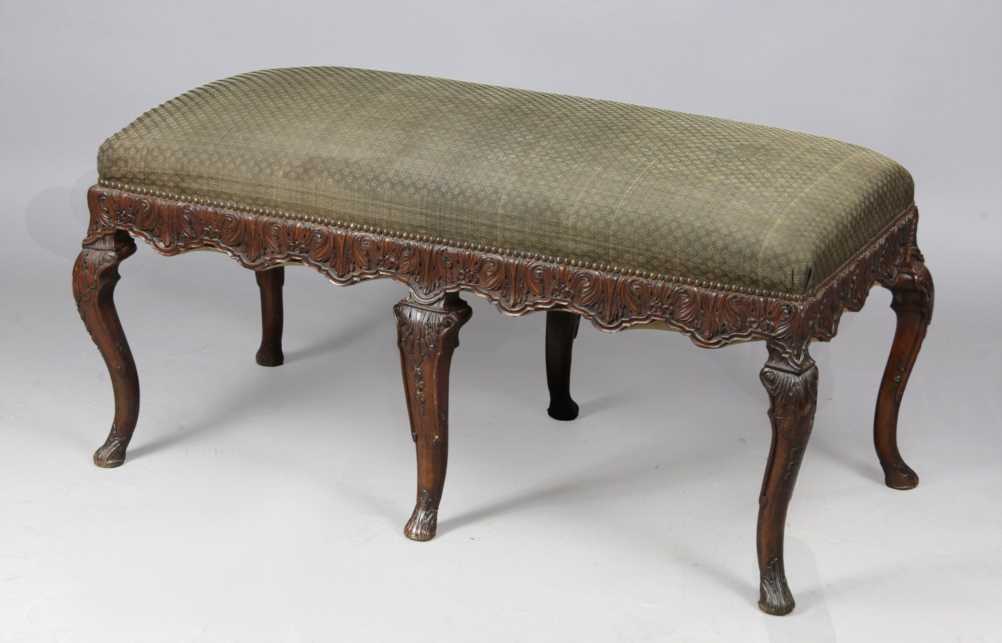  ANTIGUA BANQUETA RECTANGULAR FRANCESA DE ESTILO REGENCE.