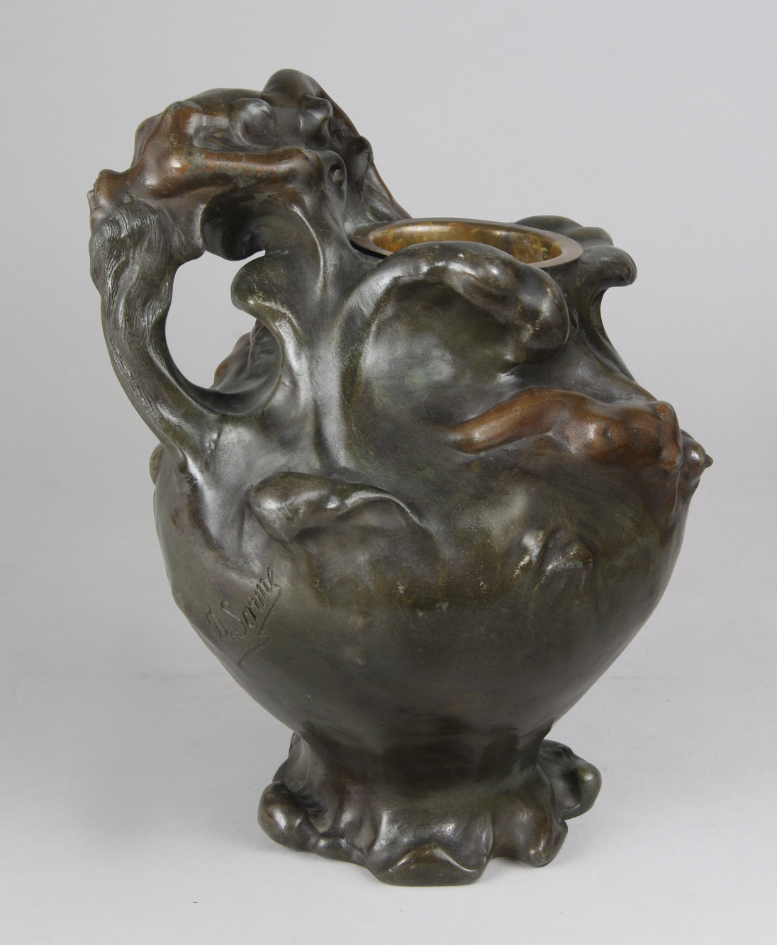 SOMME, Theophile François FLORERO ART NOUVEAU DE PETIT BRONCE FIRMADO TH. SOMME. 