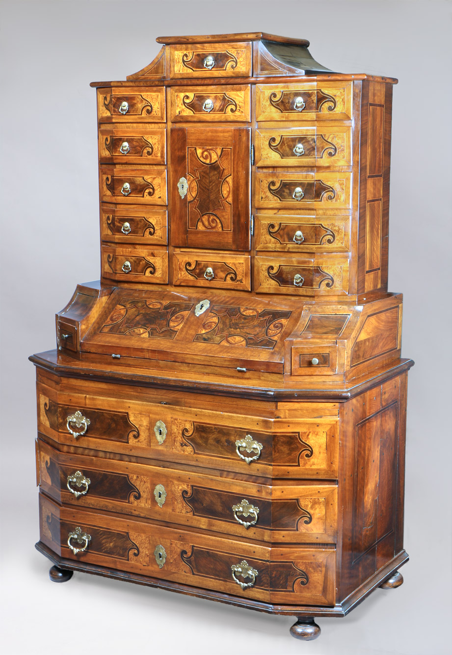  ANTIGUA COMODA SECRETAIRE BARROCA ALEMANA SIGLO XVIII. 