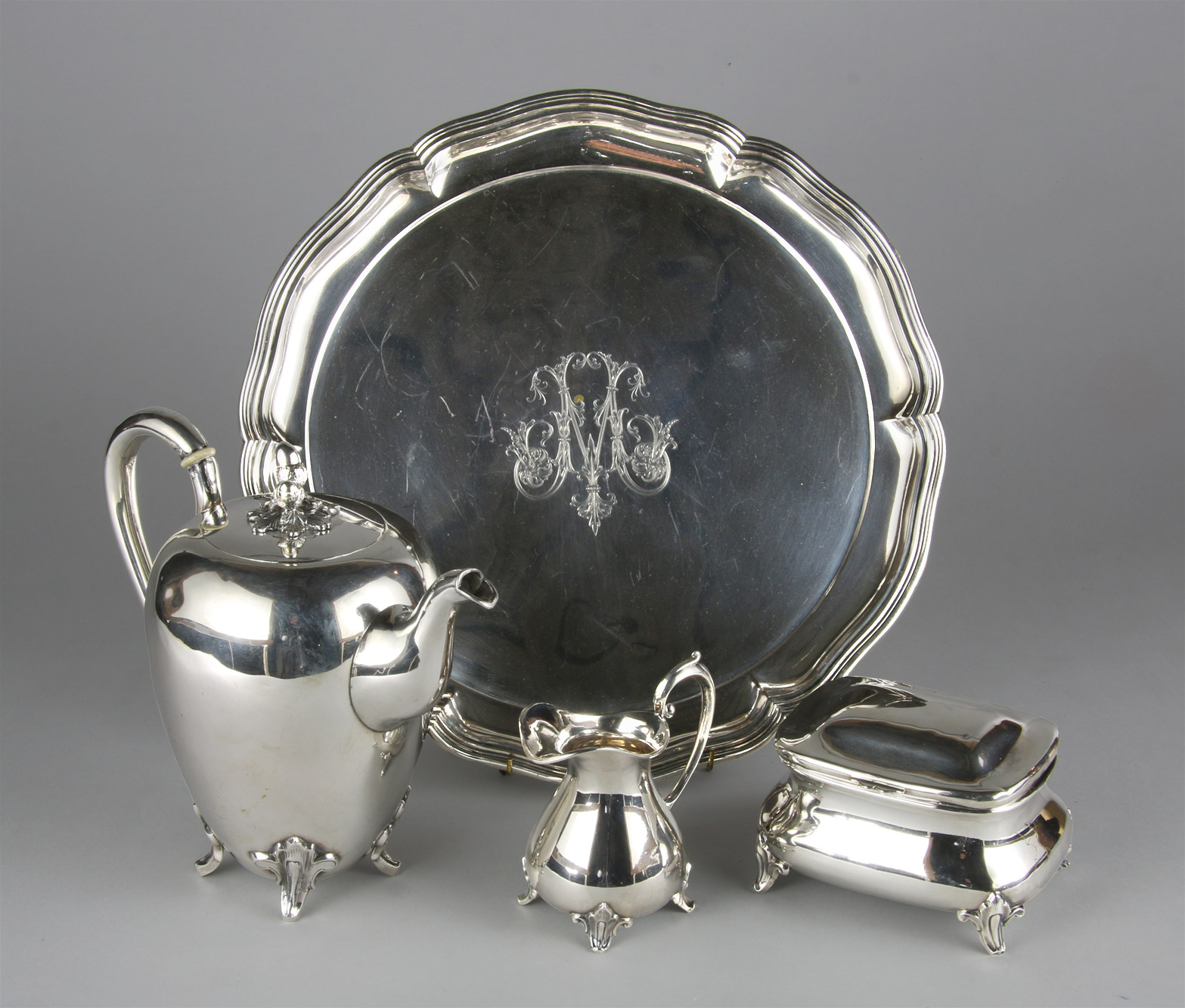  PEQUEÑO JUEGO DE PLATA ALEMANA 800 SELLADA PARA CAFE. 