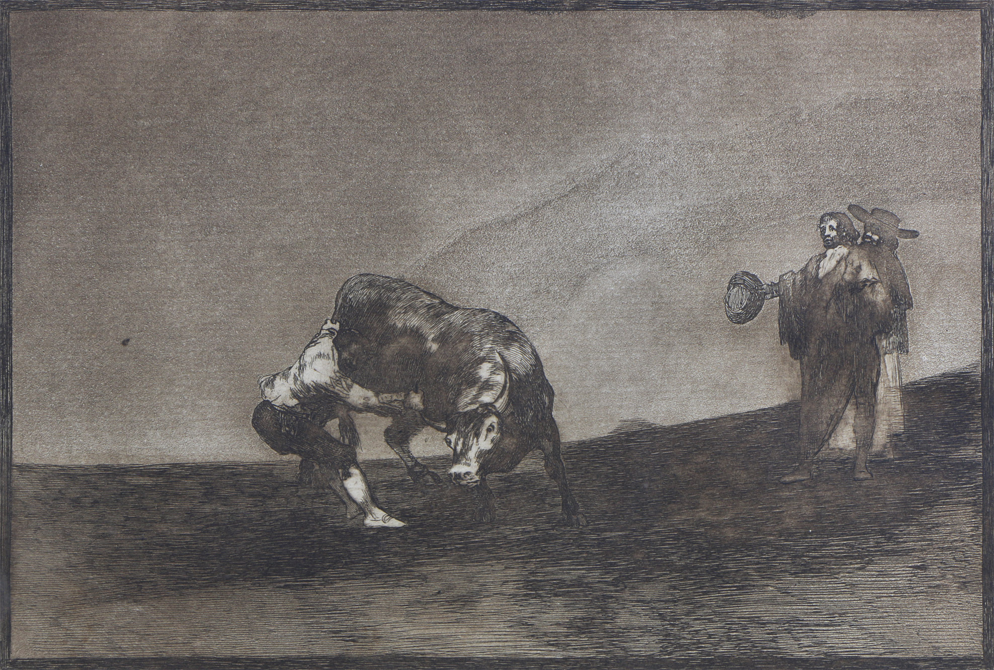 DE GOYA Y LUCIENTES, Francisco José 'EL FAMOSO MARTINCHO VUELCA UN TORO EN LA PLAZA DE MADRID'