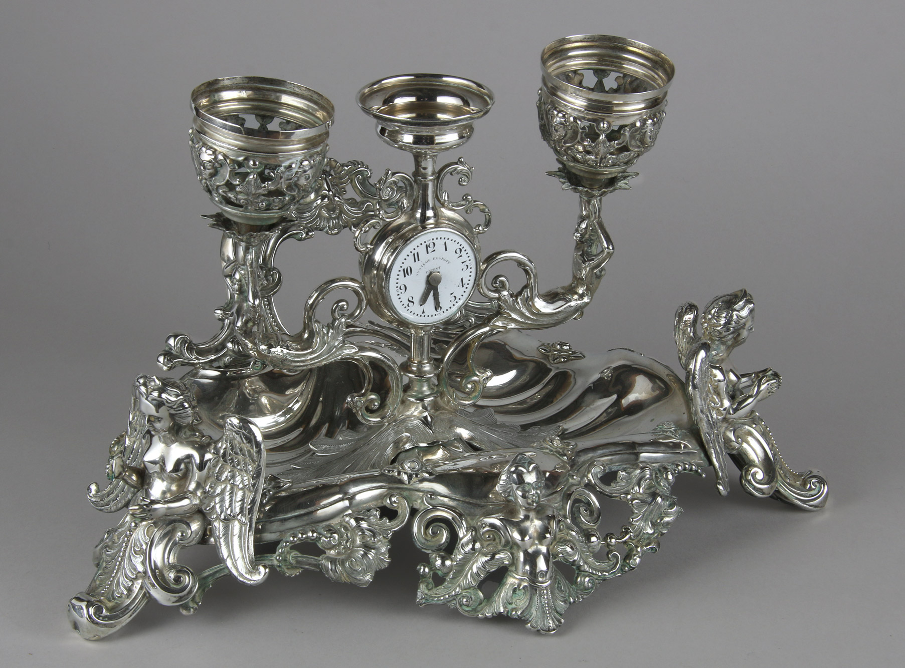  TINTERO O CENTRO DE PLATA ALEMANA 800 SELLADA. 