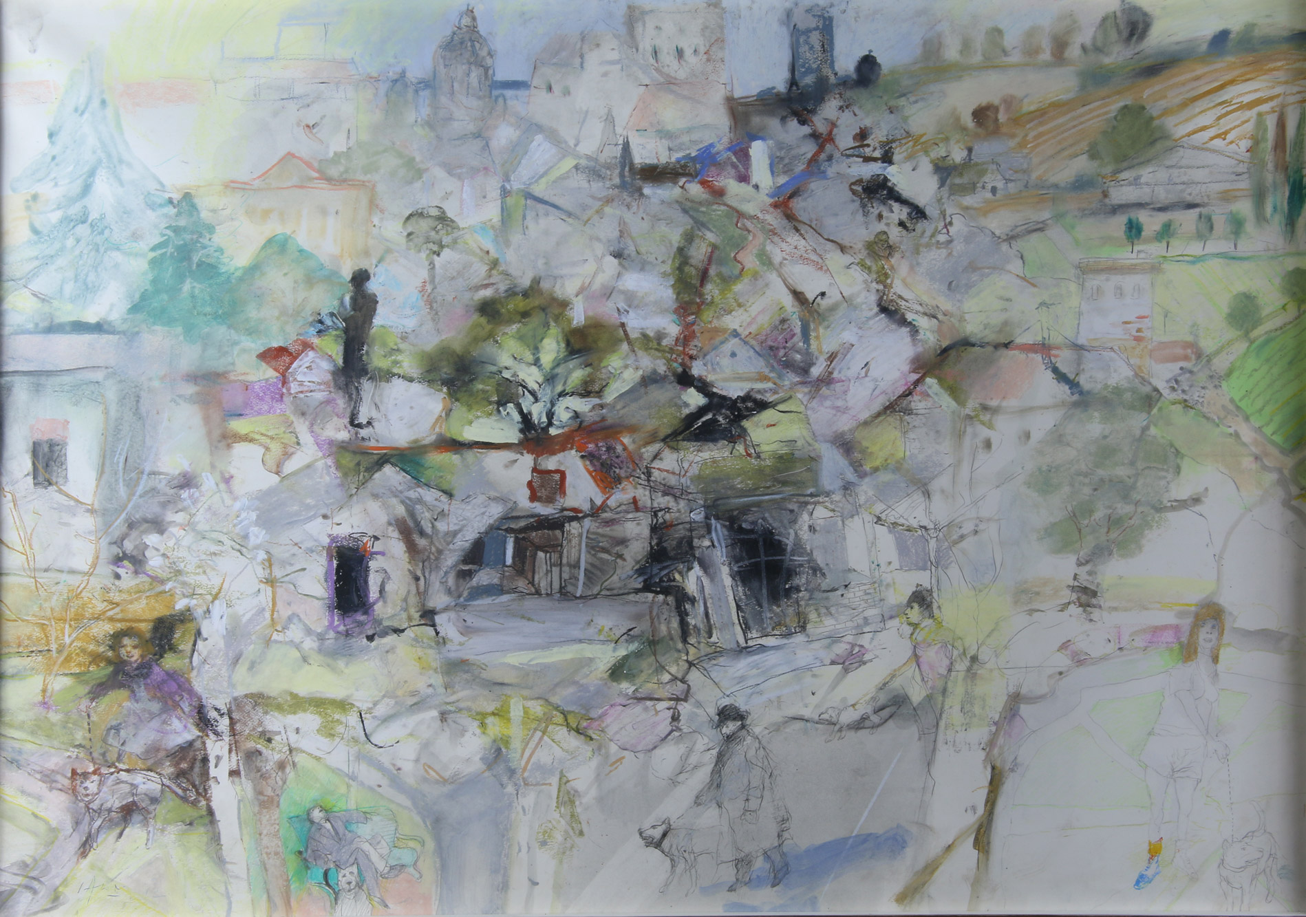 ALONSO, Carlos 'PAISAJE CON PERSONAJES'