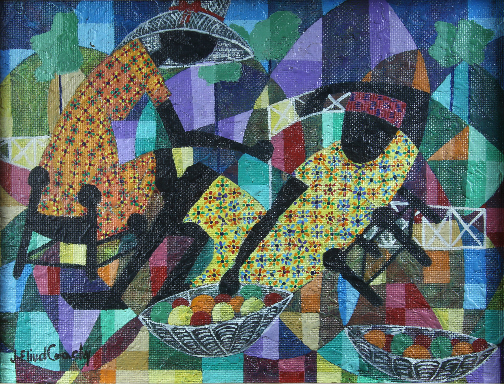 COACHY Jean Eliud 'MUJERES CON CANASTOS DE FRUTAS'