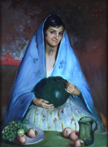 Lote 55: MOYA Y CALVO, Víctor 'MUJER CON FRUTAS'