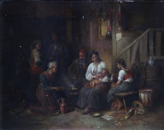 Lote 56: ANONIMO 'ESCENA DE INTERIOR'