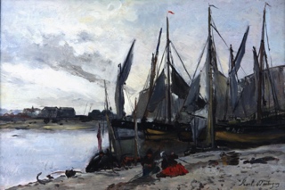 Lote 46: DAUBIGNY, Karl Pierre  'PREPARATIFS DE PECHE'