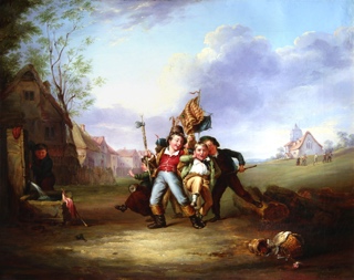Lote 58: MARCHANT DUBOIS D'HAULT, Jehan 'CHILDREN PLAYING AT THE FARMYARD'