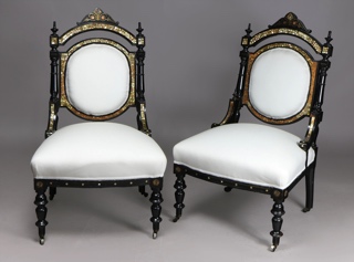 Lote 459: PAR DE ANTIGUAS SILLAS INGLESAS VICTORIANAS. PAR DE ANTIGUAS SILLAS INGLESAS VICTORIANAS.