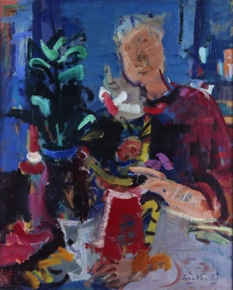 Lote 134: VASILEFF, Iván 'FIGURA CON FLORES'