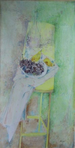 Lote 174: GRANDI, Mario Darío 'BOTELLA Y FRUTAS SOBRE UNA SILLA' 