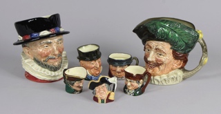 Lote 994: SIETE �TOBY JUGS' DE POTTERY INGLESA ROYAL DOULTON. SIETE �TOBY JUGS' DE POTTERY INGLESA ROYAL DOULTON.