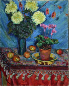 Lote 16: HERBIN, Auguste 'VASO CON FLORES, MACETA Y FRUTOS SOBRE UNA MESA' 