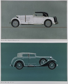 Lote 105: PAR DE REPRODUCCIONES EN COLORES DE AUTOS ANTIGUOS.  PAR DE REPRODUCCIONES EN COLORES DE AUTOS ANTIGUOS. 