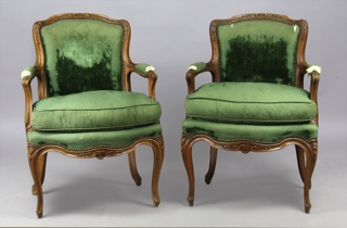 Lote 242: PAR DE PEQUEÑOS SILLONES FRANCESES DE LA CASA JANSEN.  PAR DE PEQUEÑOS SILLONES FRANCESES DE LA CASA JANSEN. 