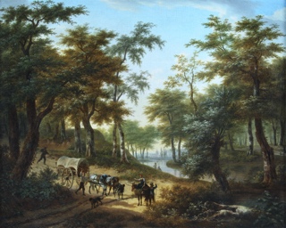 Lote 14: ANONIMO 'PAISAJE CON PERSONAJES' 