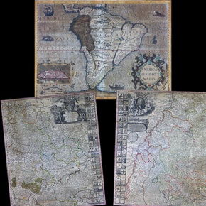 Lote 107: TRES ANTIGUOS GRABADOS DE MAPAS EN COLORES.  TRES ANTIGUOS GRABADOS DE MAPAS EN COLORES. 