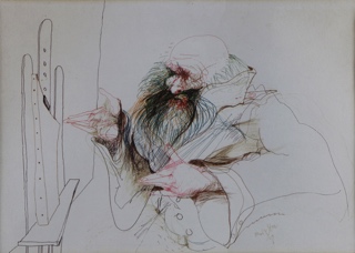 Lote 180: MARTINEZ HOWARD, Julio Alfredo 'HOMBRE CON ESCULTURA' 