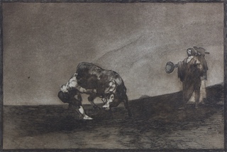 Lote 40: DE GOYA Y LUCIENTES, Francisco José 'EL FAMOSO MARTINCHO VUELCA UN TORO EN LA PLAZA DE MADRID'