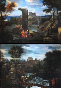 Lote 35: DUGHET, Gaspar 'PAISAJES CON PERSONAJES Y RUINAS'