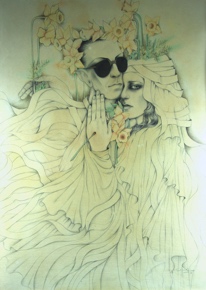 Lote 170: SCHUSSHEIM, Renata 'PAREJA CON FLORES'