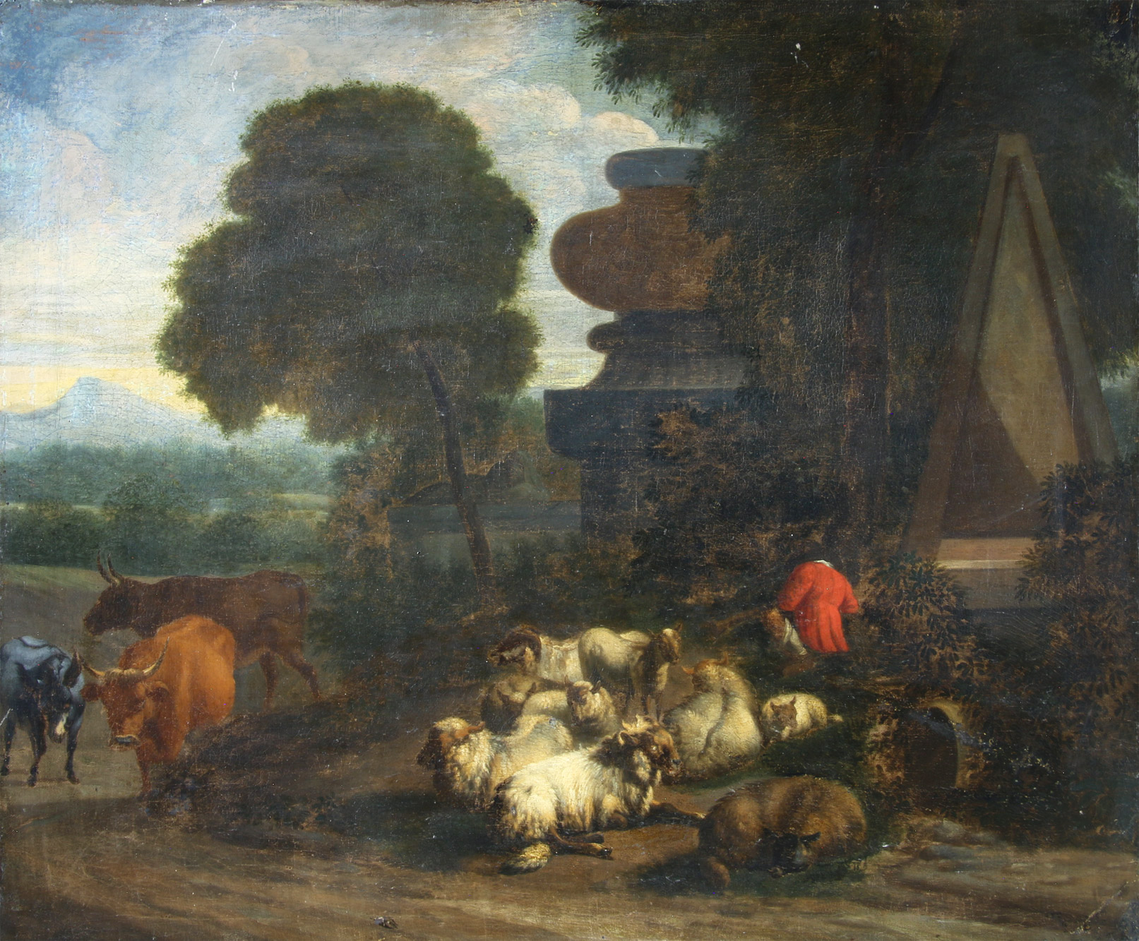 ANONIMO 'PAISAJE CON OVEJAS Y VACAS'