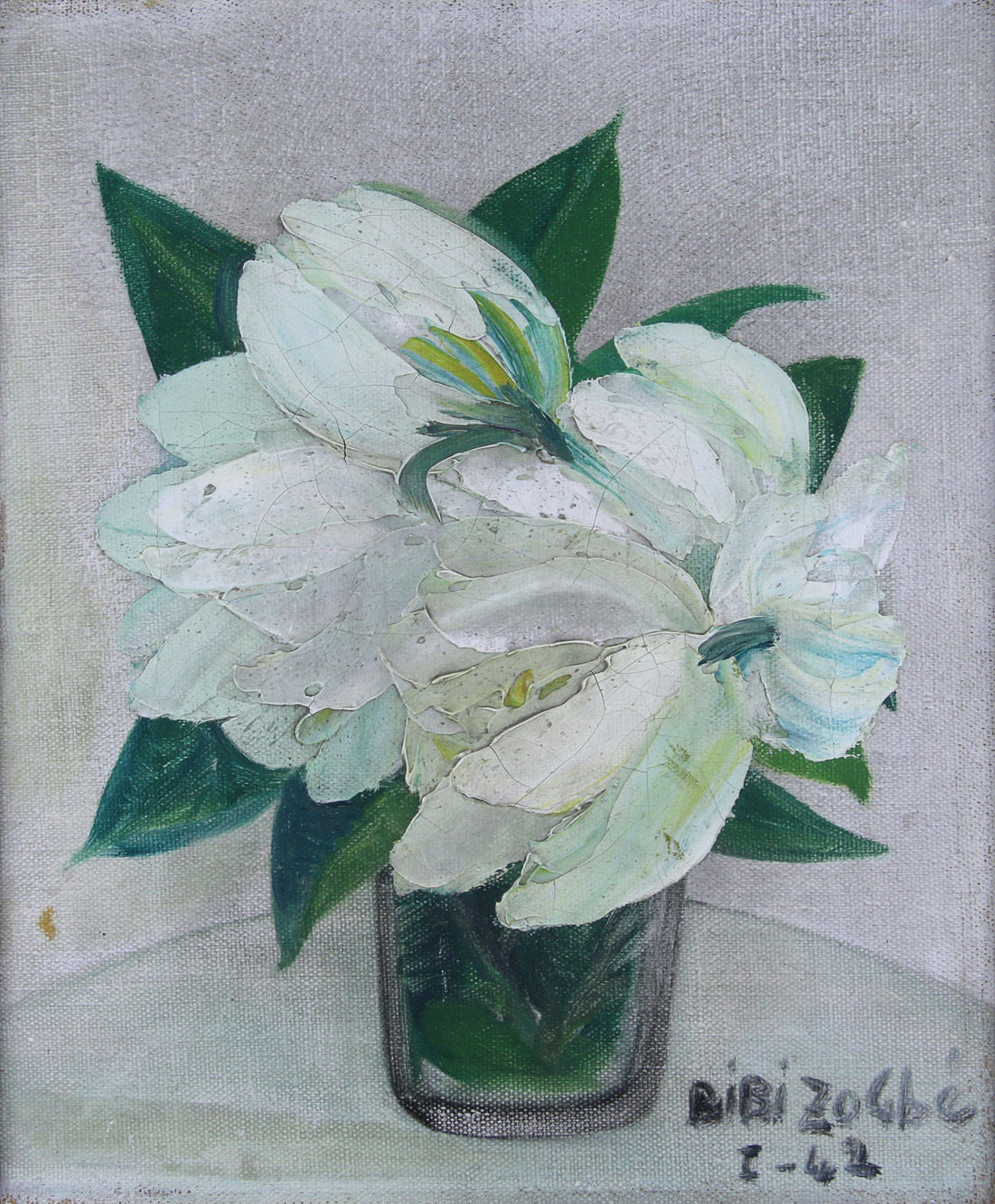 ZOGBÉ, Bibí 'VASO CON FLORES BLANCAS' 