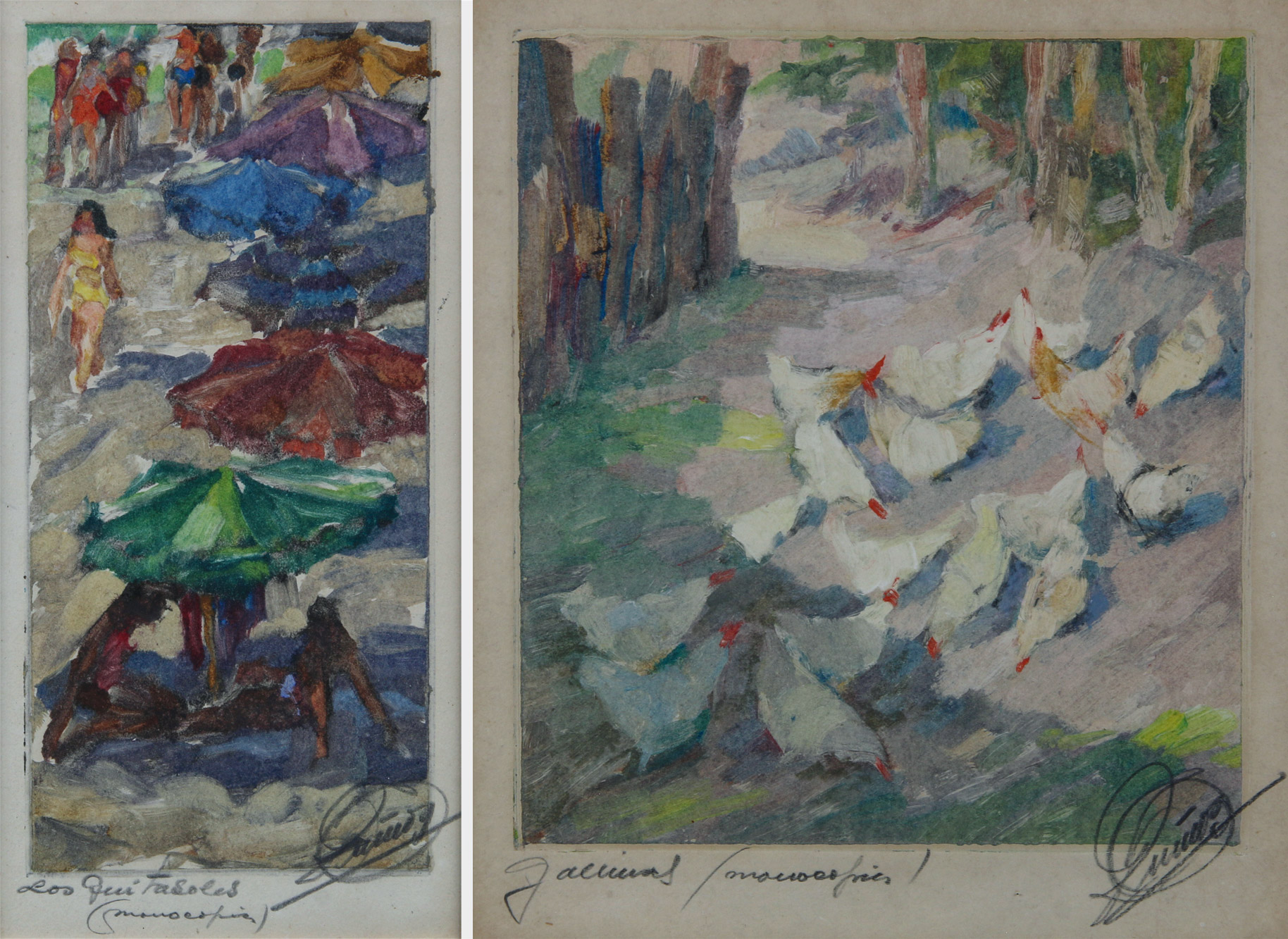 MUÑOZ, Rafael Enrique 'LOS QUITASOLES' 'GALLINAS' DOS MONOCOPIAS. MUÑOZ, Rafael Enrique 'LOS QUITASOLES' 'GALLINAS' DOS MONOCOPIAS.