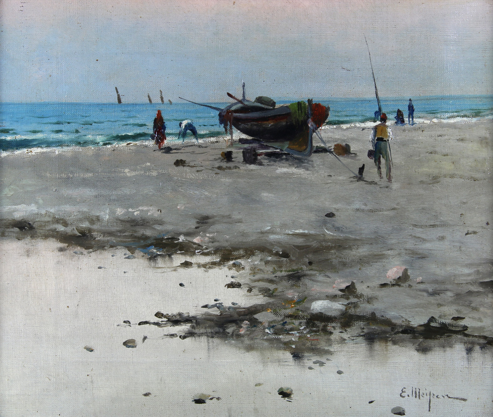 MEIFREN Y ROIG, Eliseo 'PLAYA CON PESCADORES'