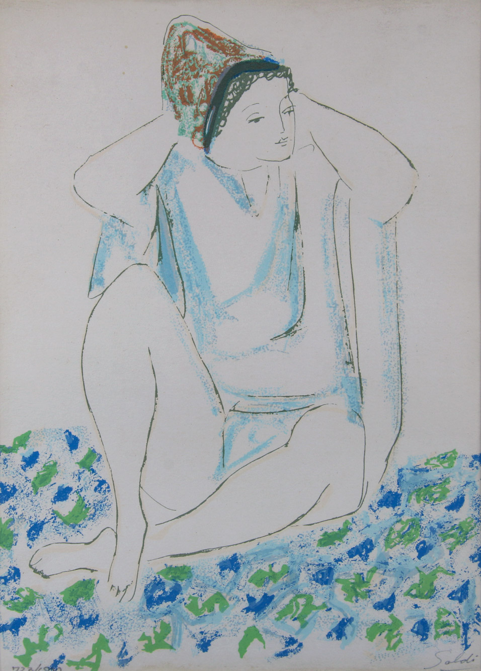 SOLDI, Raúl 'MUJER SENTADA' SERIGRAFIA FIRMADA. SOLDI, Raúl 'MUJER SENTADA' SERIGRAFIA FIRMADA.