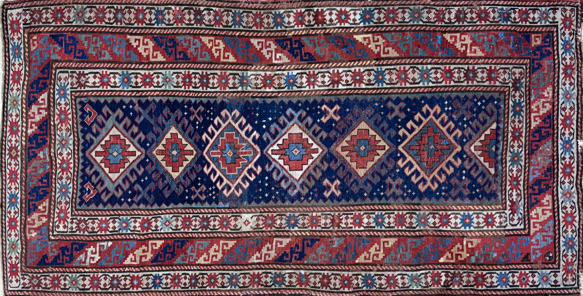  ALFOMBRA CAUCASICA KAZAK DE LANA TEJIDA A MANO. 