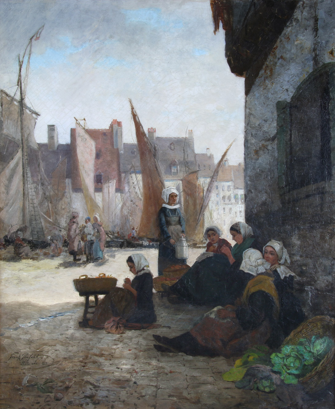 PENFOLD, Frank Crawford 'BRETONAS EN MERCADO DE PUERTO'