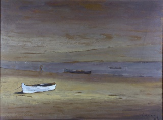 Lote 103: WIDMANN, Bruno 'BLANCA EN OCRES' 