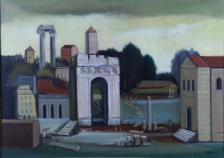 Lote 138: MONACO, Primaldo 'ALEGORIA DEL FORO ROMANO' 