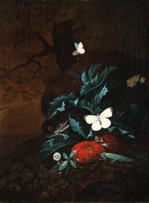 Lote 27: FALCH, Johann 'COMPOSICION CON SERPIENTE, MARIPOSAS Y FRUTOS'