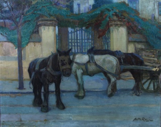 Lote 71: ROSSI, Alberto María 'CARROS CON CABALLOS'