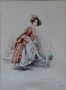 Lote 179: GIRARDET, Jules 'DAMA CON SOMBRILLA' 