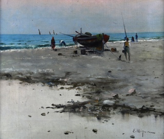 Lote 88: MEIFREN Y ROIG, Eliseo 'PLAYA CON PESCADORES'