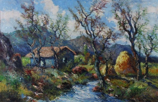 Lote 141: TANTURI, Eduardo 'RANCHO FRENTE AL ARROYO'